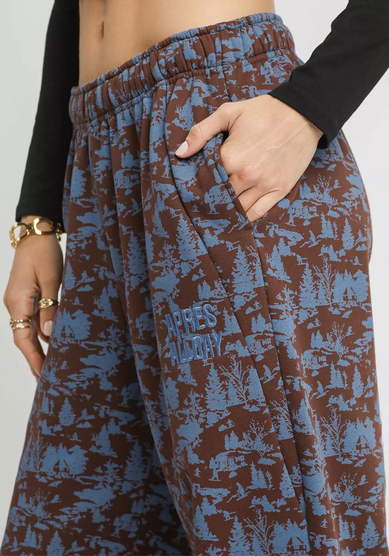 Scenic Print Casual Sweatpants
