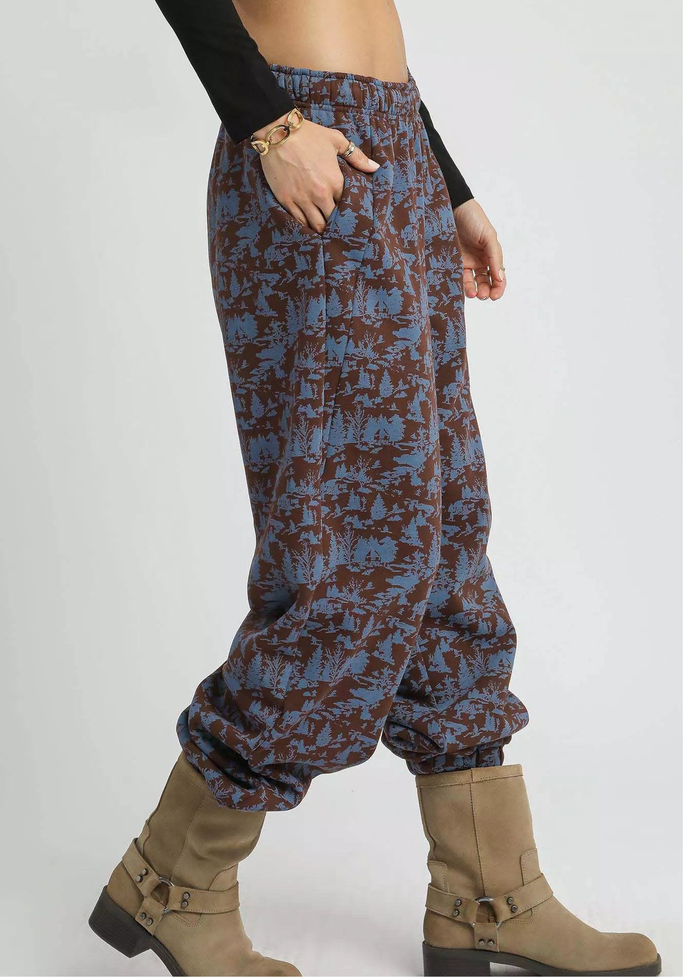 Scenic Print Casual Sweatpants