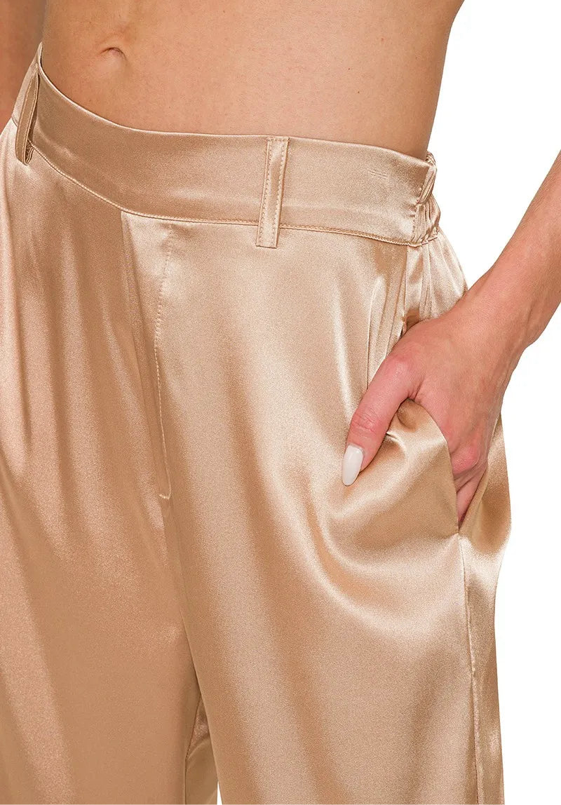 Wide-Leg Satin Pants