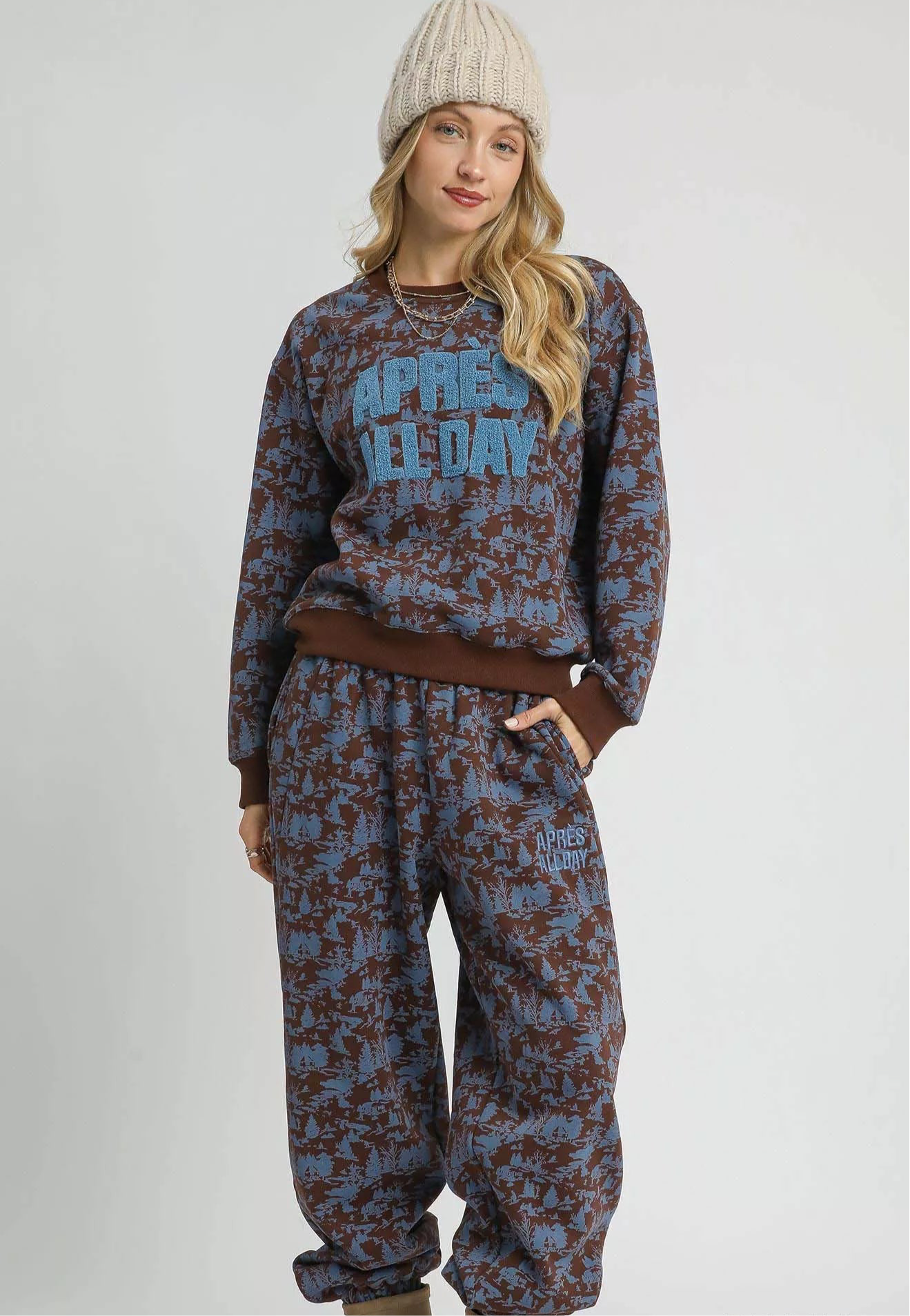 Scenic Print Casual Sweatpants